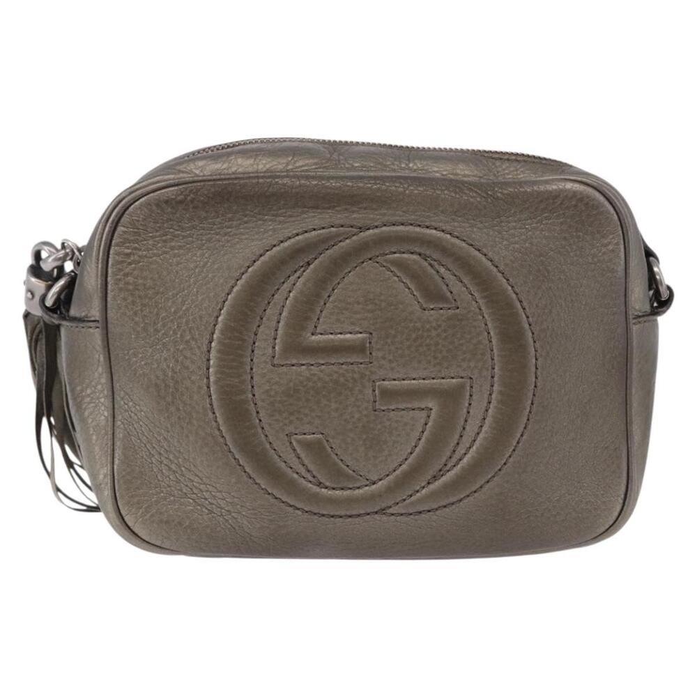 Gucci Leather Shoulder Bag Champagne Gold